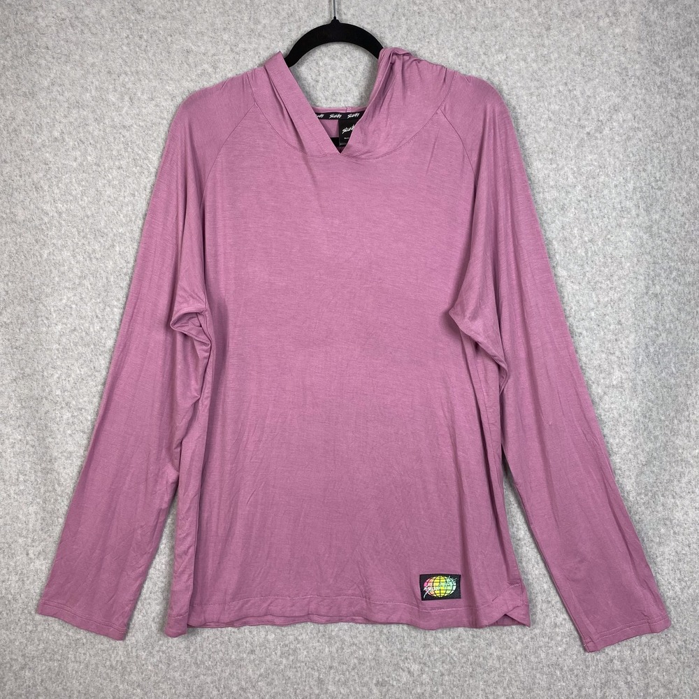 Slunks Mens L Mauve Bamboo Hoodie Pullover